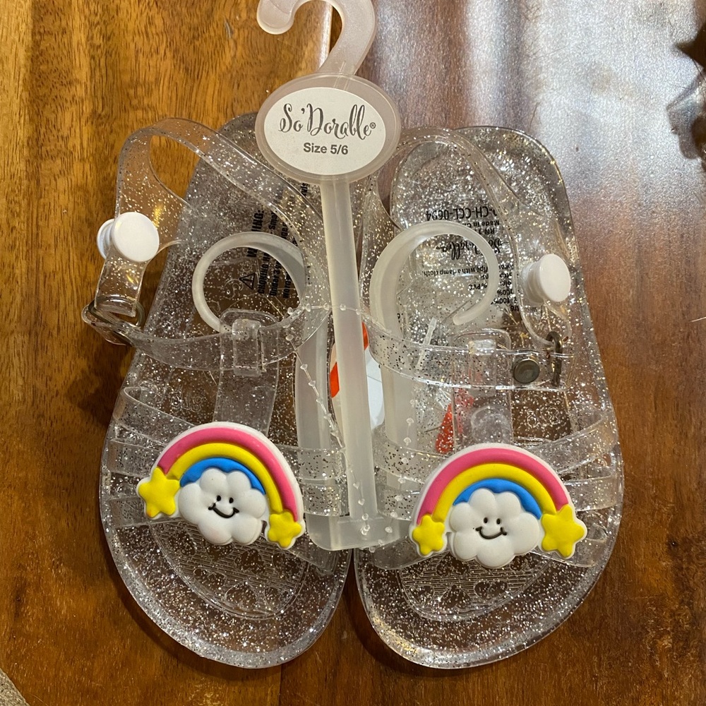 Rainbow jelly sandals